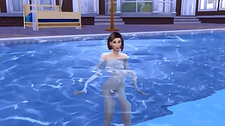 Steps&period; Fucks Korean StepMom After Swimming In The Pool Fucking &vert; Korean Movie Sex Scene